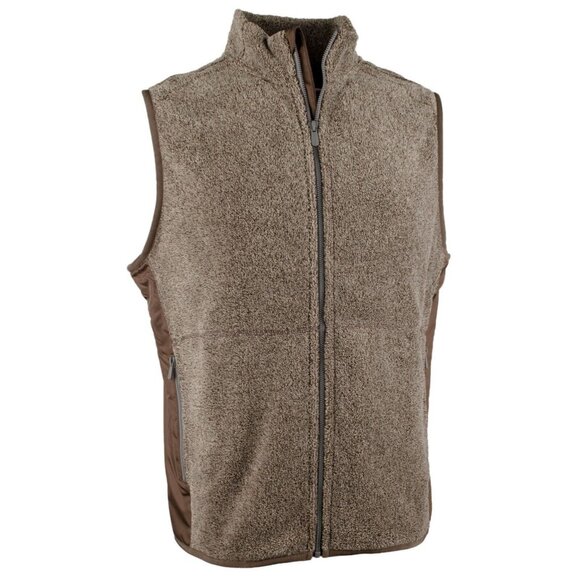 Tommy Bahama Men's Medium Espresso Cascade Cozy Plush Full Zip Vest with Pockets - Picture 4 of 5